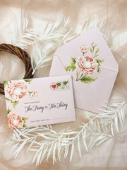 PB 237 - Thiệp hồng hiện đại kết hợp họa tiết hoa