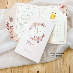 291 CN - Thiệp hoa đào sắc hồng thơ mộng