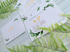 094 CN - Thiệp họa tiết hoa lá xanh phong cách mùa hè