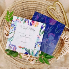 138 Vuông - Thiệp họa tiết hoa màu nước loang