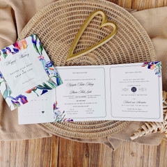 138 Vuông - Thiệp họa tiết hoa màu nước loang