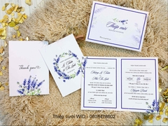 PB 061 - Thiệp cưới Hoa Lavender sang trọng, hiện đại