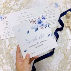 086 Vuông - Thiệp Hoa Hồng Xanh