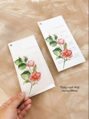 3 lá 365 - Thiệp hoa trà đỏ tinh tế