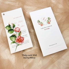3 lá 365 - Thiệp hoa trà đỏ tinh tế