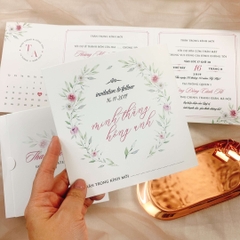 119 Vuông - Thiệp cưới Hoa nhí nhẹ nhàng, vintage