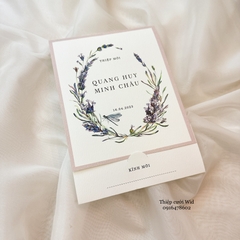 May 385 - Thiệp hoa lavender tím sang trọng, hiện đại kết hợp giấy can
