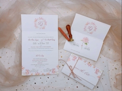 Ngang 028 - Thiệp hoa Cẩm Tú Cầu hồng sang trọng