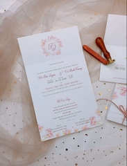 Ngang 028 - Thiệp hoa Cẩm Tú Cầu hồng sang trọng