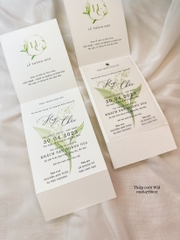 May 386 - Thiệp hoa linh lan xanh nhẹ nhàng có giấy can