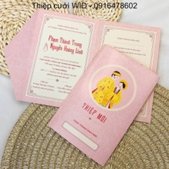 306 hồng CN - Thiệp hiện đại in hình chibi