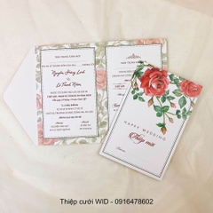 156 CN - Thiệp cưới Hoa Hồng Đỏ sang trọng