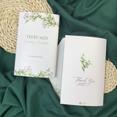 285 CN - Thiệp họa tiết cành lá xanh nhẹ nhàng, thanh lịch