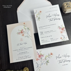 PB 451 - Thiệp hoa nhí sắc hồng hiện đại