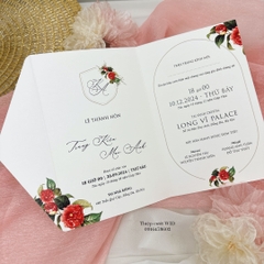 418 CN - Thiệp hoa sắc đỏ nổi bật, sang trọng