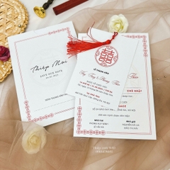 PB rút 164 - Thiệp chữ hỷ đỏ phong cách truyền thống