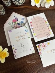 PB 459 - Thiệp sắc hồng hiện đại, thanh lịch