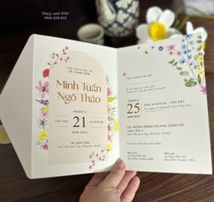 459 CN  - Thiệp hoa nhí sắc hồng nổi bật, trang nhã