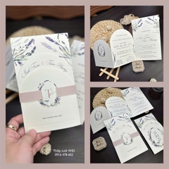 Oval 463 ziczac - Thiệp tone tím họa tiết Lavender sang trọng