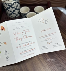 Ngang 460 - Thiệp hoa sắc Cam hiện đại, sang trọng