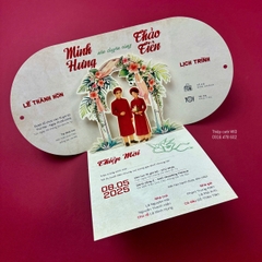Thiệp 3D nổi chibi tone đỏ hiện đại