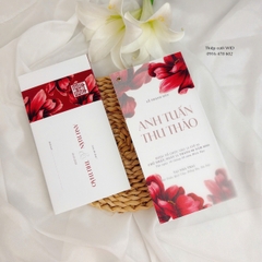 3 lá 512- Thiệp sắc đỏ nổi bật hiện đại