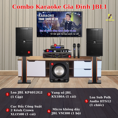 Dàn Karaoke Gia Đình JBL1: JBL 4012 G2, Đẩy Crown XLi3500 ,Vang KX180A , Micro VM300 , Sub Polk HTS12