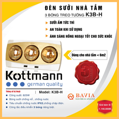 Đèn sưởi 3 bóng treo tường Kottmann – K3BQ