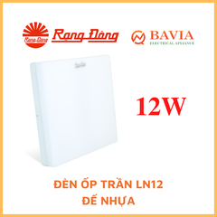 ỐP TRẦN VUÔNG 12W ĐẾ NHỰA LN12N