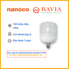 Bóng đèn LED Buld trụ Nanoco 60W E27 ánh sáng trắng