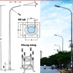 Cột đèn cao áp liền cần đơn