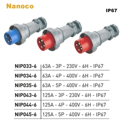Phích cắm di động loại kín nước IP67 63A 125A