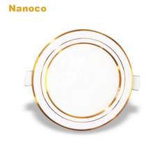 Đèn LED Downlight Slim nanoco 12W viền vàng