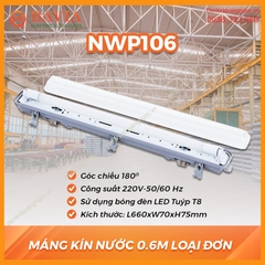Máng đèn chổng ẩm 0.6M loại đơn NWP106