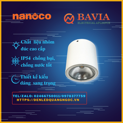 Đèn led downlight trụ Nanoco NSDL2236-76