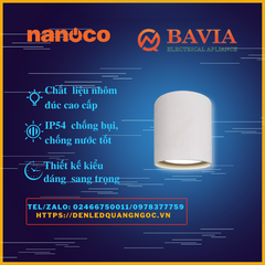 Đèn led downlight trụ Nanoco NSDL2236-206