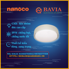 Đèn trần led tròn Nanoco - 18W ánh sáng vàng