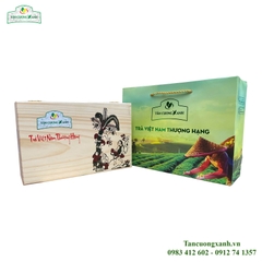 Trà Đinh Ướp Hoa Nhài 300gram - Bộ Hộp Gỗ Thông TCX3