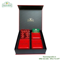 Trà Shan Tuyết Bạch Ngọc 400gram - Hộp Tứ Long