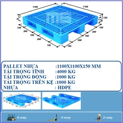 PALLET NHỰA 1100X1100X150 MM KHUNG CỮA SỔ