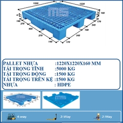 PALLET NHỰA 1220X1220X160 MM