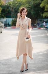 Đầm xoè vest kiểu đuôi cá sang trọng (Nude)