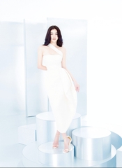 Đầm ôm body dáng dài kiểu cúp chéo ngực lệch vai Alvin Store 2938 (Trắng)