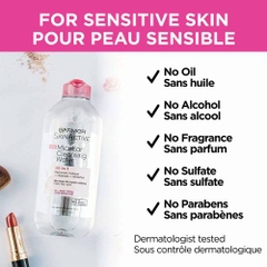 Nước tẩy trang Garnier Skin Naturals Micellar Cleansing Water All-in-1 400ml (Hồng Nhạt)