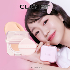Phấn nước Clio Kill Cover Mesh Glow Essential Cushion SPF 50+ PA++++ Tặng Kèm Túi Gấu Dâu