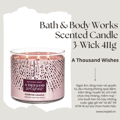Nến thơm Bath & Body Works Scented Candle 411g (3 bấc)