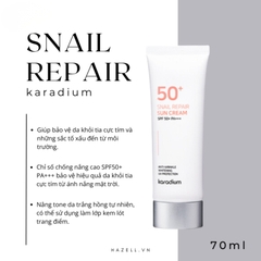 Kem chống nắng Karadium Snail Repair Sun Cream SPF 50+ PA+++ 70ml - HNK