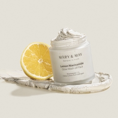 Mặt nạ đất sét dưỡng sáng da chiết xuất chanh Mary&May Lemon Niacinamide Glow Wash Off Pack 125g