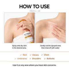 Xịt tẩy tế bào chết Dr.melaxin Peel Shot Keratin Care Kojic Acid Turmeric Spray 200ml - HNK