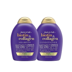 Bộ gội - xả OGX Thick & Full + Biotin & Collagen (385ml/1 chai) - HÀNG NHẬP KHẨU